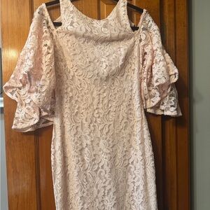 Ralph Lauren Lace Long Sleeve Dress in Cream